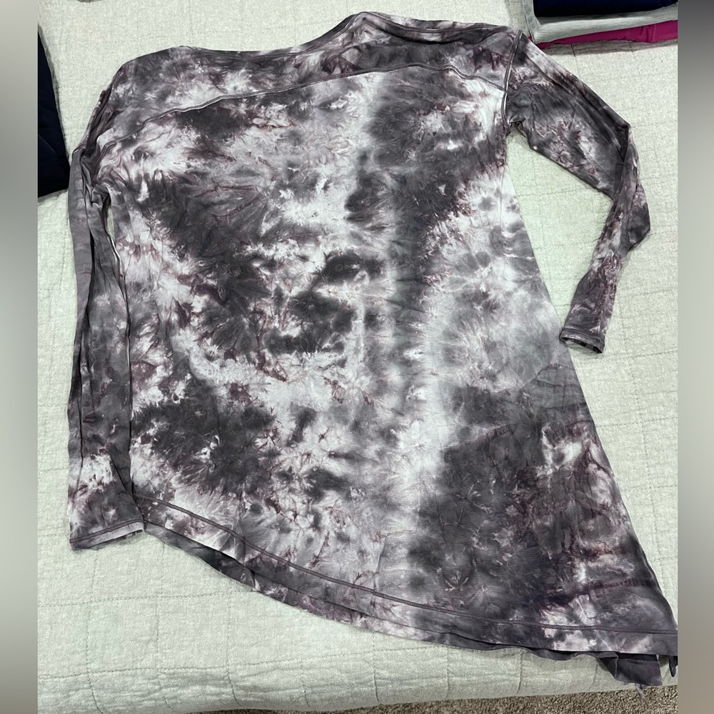 Lululemon To The Point Long Sleeve *Mist Diamond Dye Glacier Grey Moonwalk Sz 6 - Picture 5 of 8